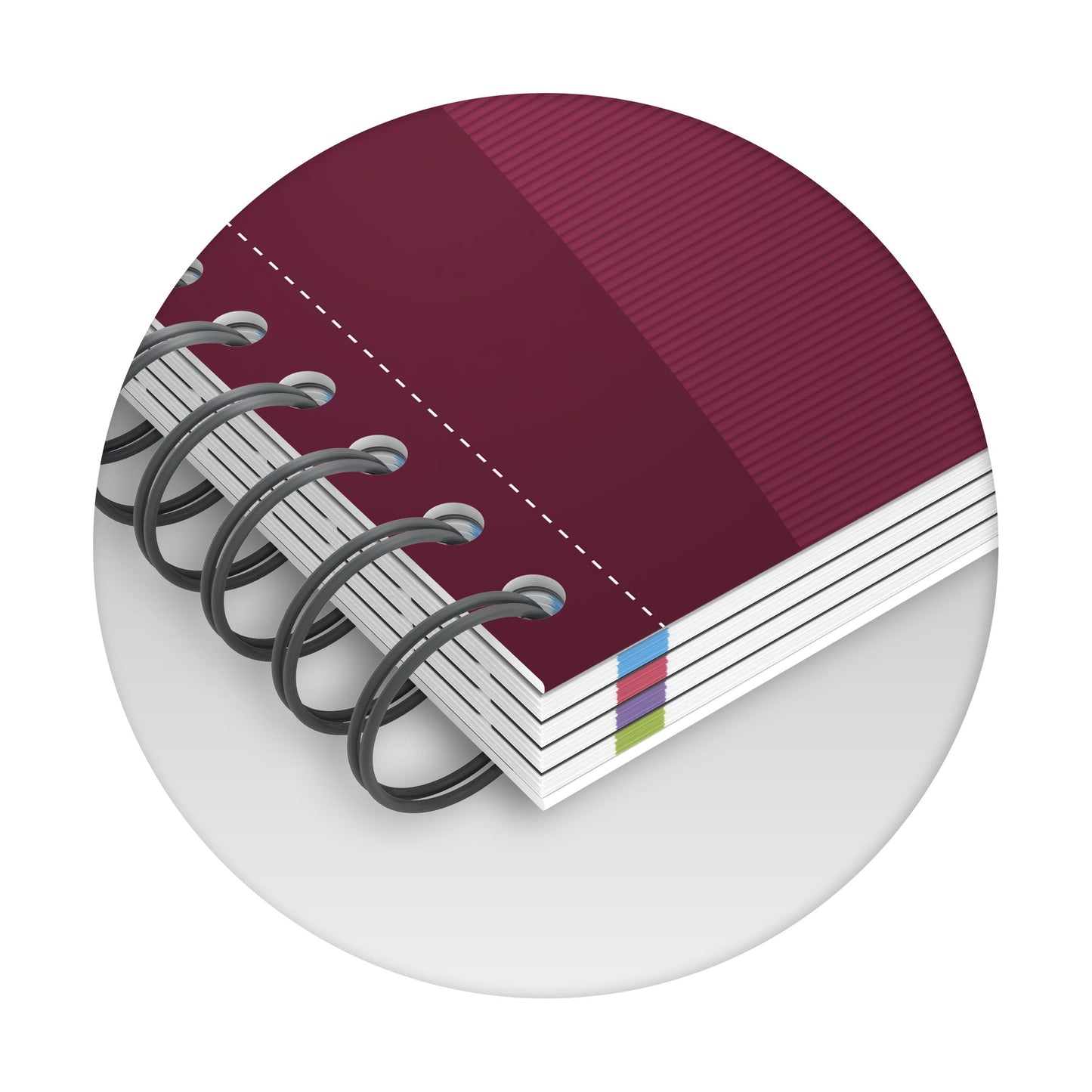 Oxford Collegeblock A5, kariert, 200 Seiten, European Book, 3 Register, 4 Farben, 5 Stück