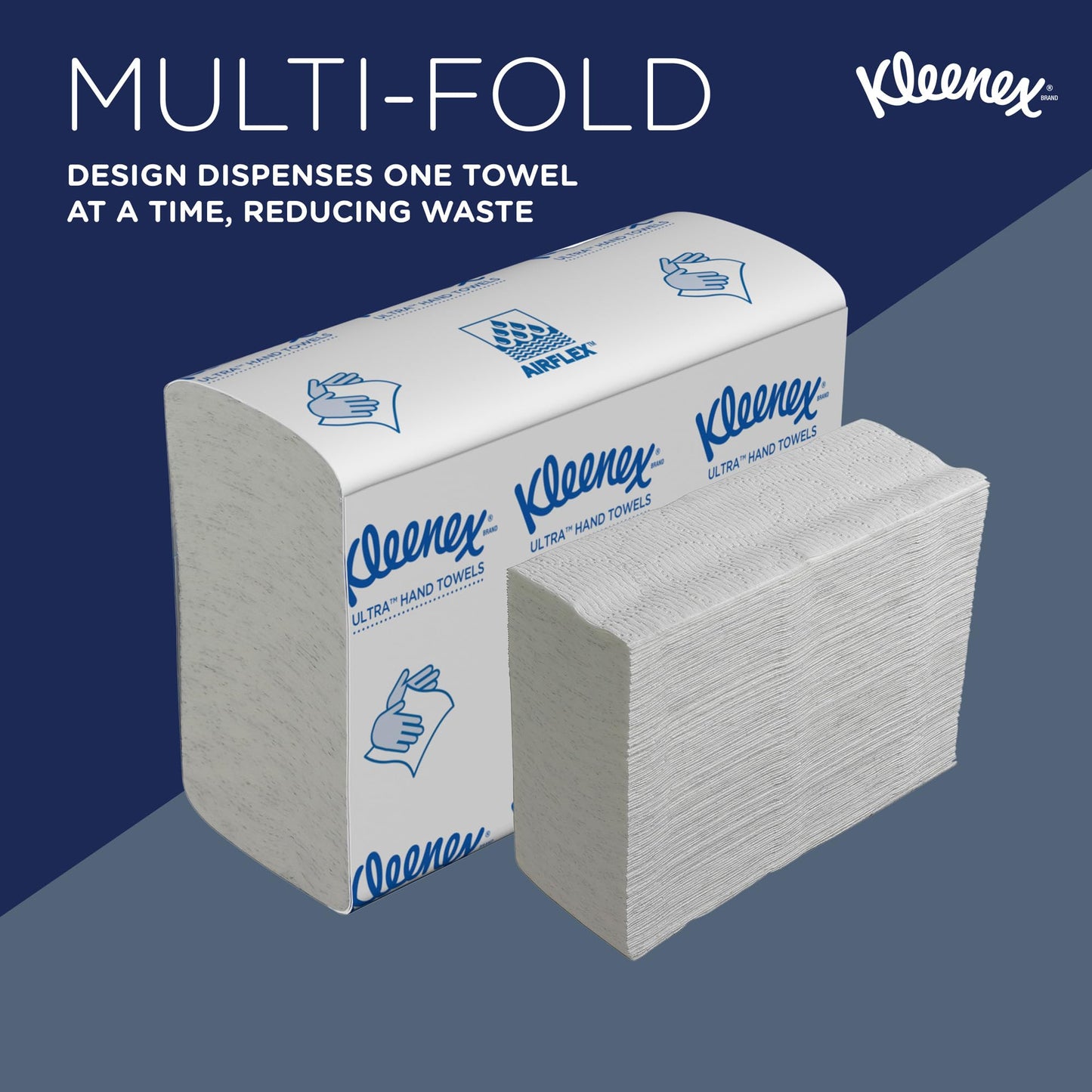 Kleenex Ultra Falt-Handtuchpapier 4633, weiß – 2-lagige Einmal-Papierhandtücher – 18 Packungen x 150 kleine Papierhandtücher (insges. 2.700)