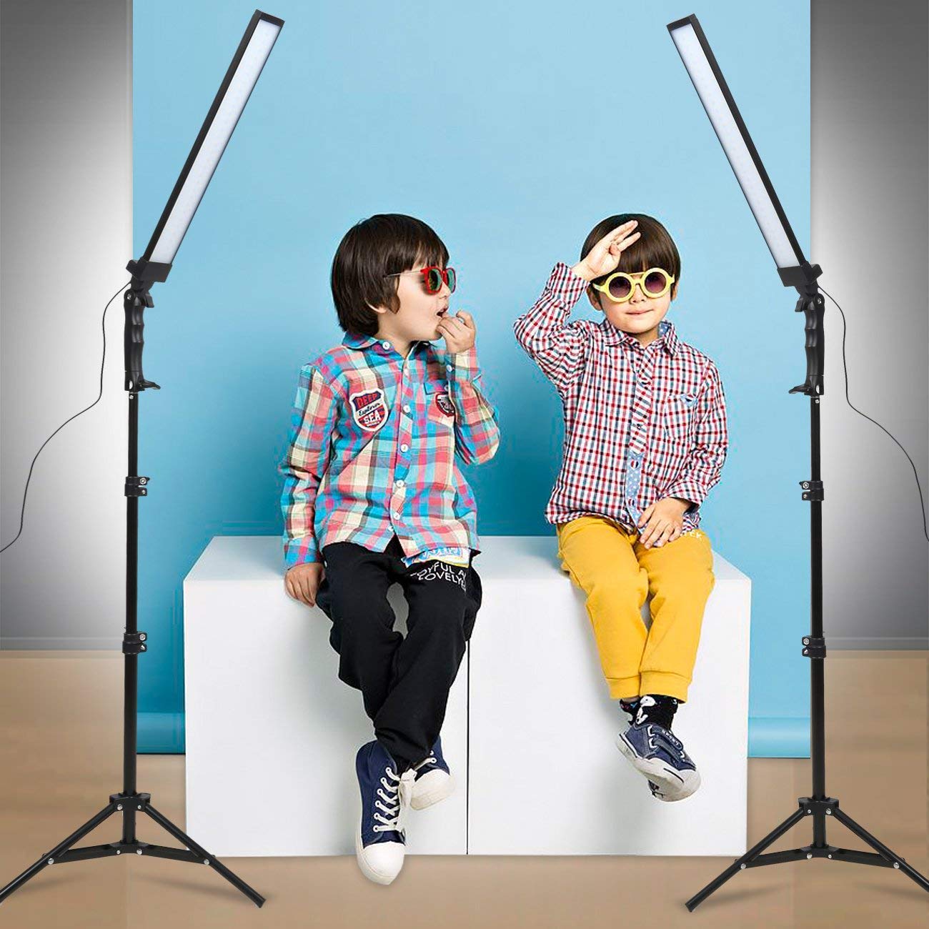 GSKAIWEN LED Leuchte Fotografie Studioleuchte Set Video Fülllicht Dimmbare Leuchte mit Lichtständer, Stative und Tragetasche