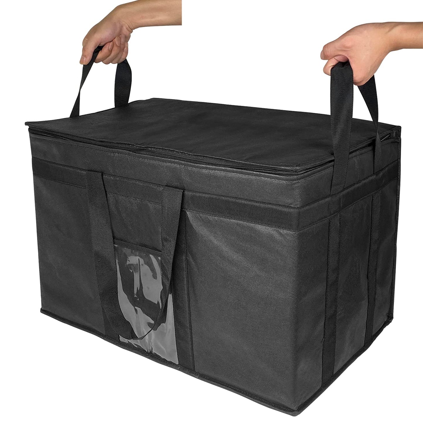 XXXL-Larger isolierte Kühltaschen mit Reißverschluss, wiederverwendbare Einkaufstaschen halten Lebensmittel heiß oder kalt, ideal für Catering, Lebensmitteltransport, 58,1 cm B x 38,1 cm H x 35,6 cm T