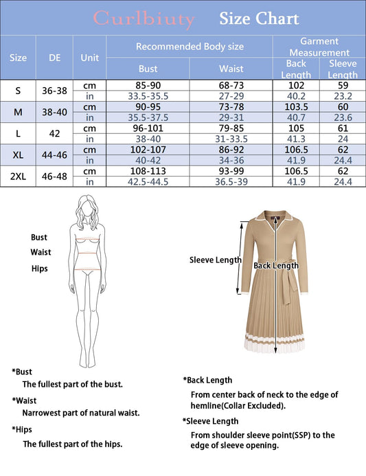 Damen Strickkleid Langarm Kleider Pulloverkleid A-Linie Plissiertes Jumper Kleid Tunika Kleid mit Gürtel Schwarz M
