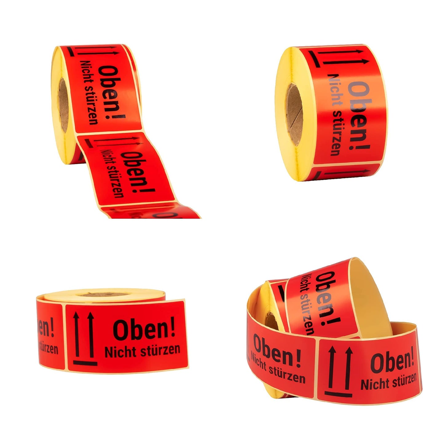 MDlabels Warnetiketten auf rolle 100x50mm – 500 – Oben Nicht stürzen- Not to be dropped - 500 Versandaufkleber - für Versand von Paketen, Briefen, Päckchen und für Umzüge