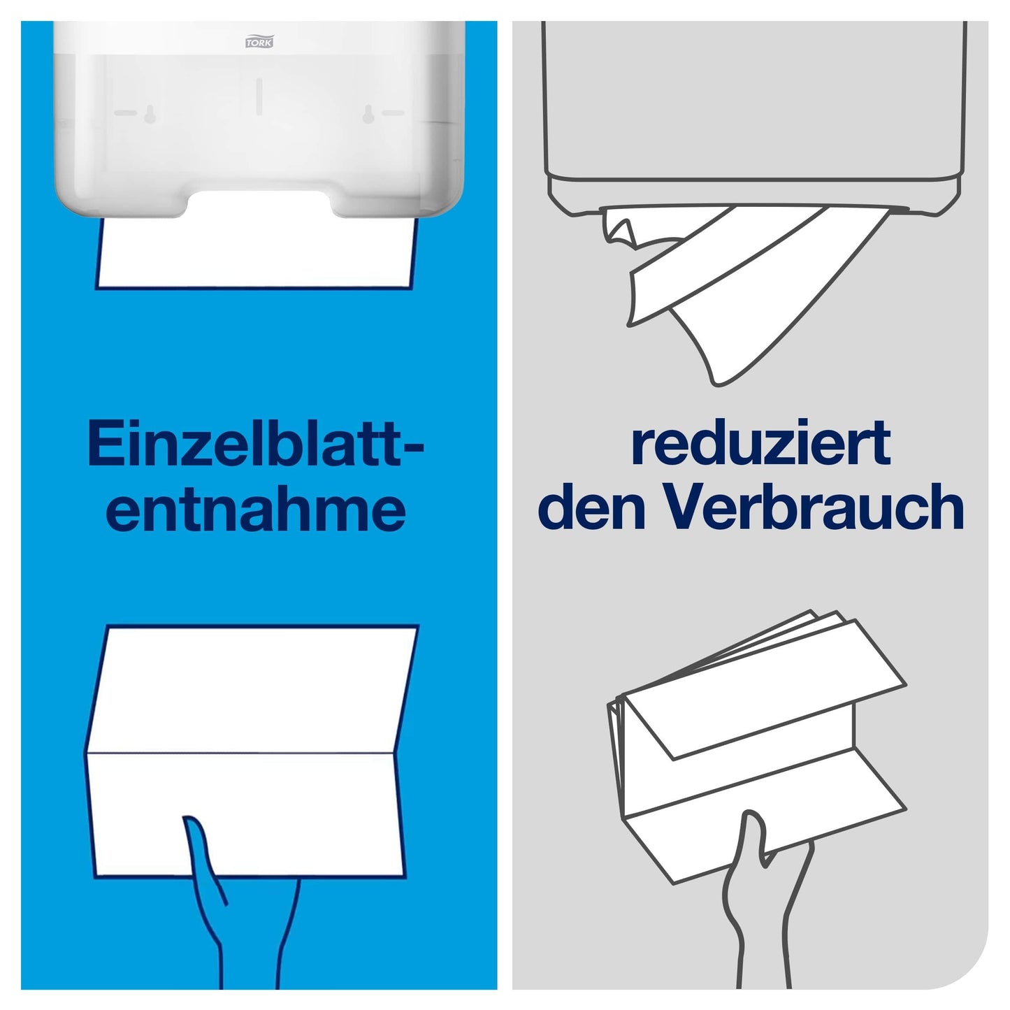 Tork Zickzack Papierhandtücher Advanced 290163 - H3 Falthandtücher für Papierhandtuchspender - saugfähig und reißfest, 2-lagig, weiß, groß - 15 x 250 Tücher