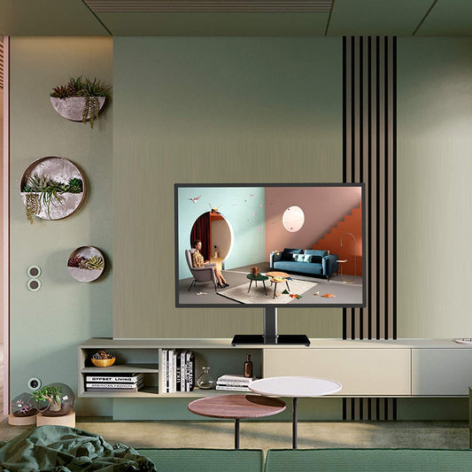 suptek TV Standfuss Universal TV Ständer für 17-55 Zoll LCD LED Fernseher oder Monitore bis zu 40 KG, Max.VESA 400X400mm Höhenverstellbar TV Standfuß Fernseher Standfuss(TS001-02)