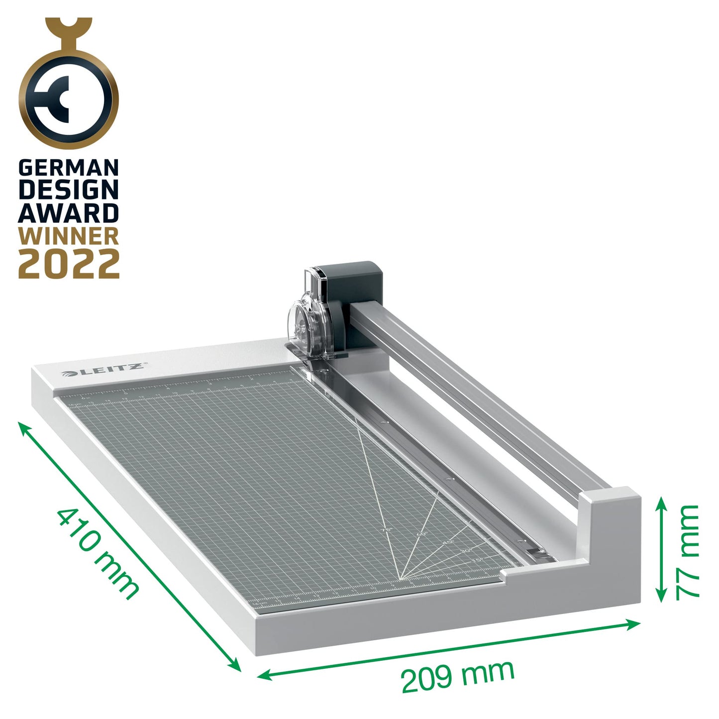 Leitz Precision Home Office Rollenschneider A4, schneidet bis zu 10 Blatt, Papierschneidemaschine mit 305 mm Schnittlänge, feste Klinge für geraden Schnitt & Ausrichthilfe, 90260000