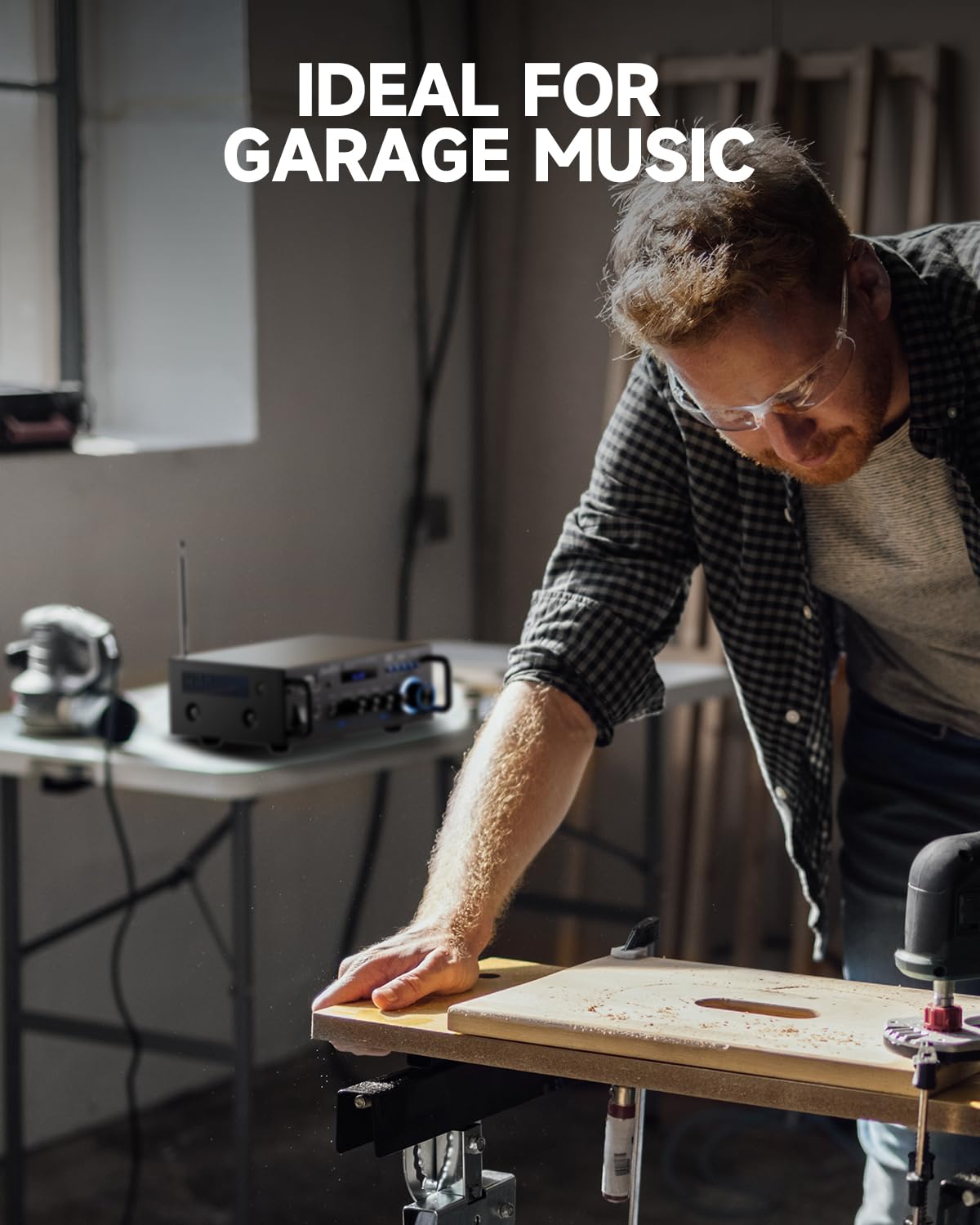 Moukey 2.0 Kanal Stereo Bluetooth Karaoke Verstärker, 100W Stereo Audio Verstärker Empfänger, Verstärker HiFi mit RCA, USB, SD, 2 Mic Eingänge, FM Radio für Auto oder Zuhause, MAMP3