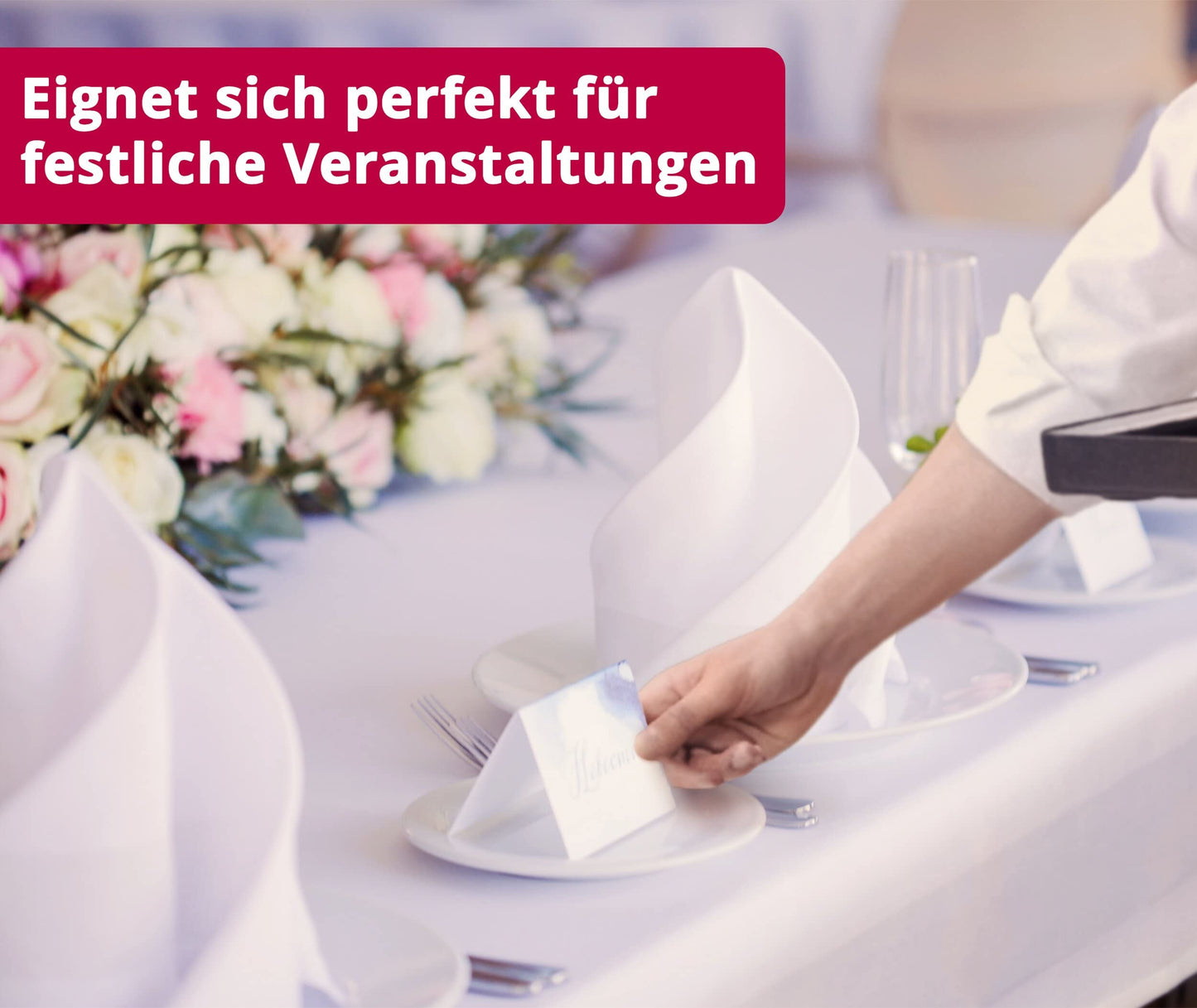 Damast Tischdecke 100% Baumwolle Gastro Edition Rund 180 cm Weiß Größe wählbar