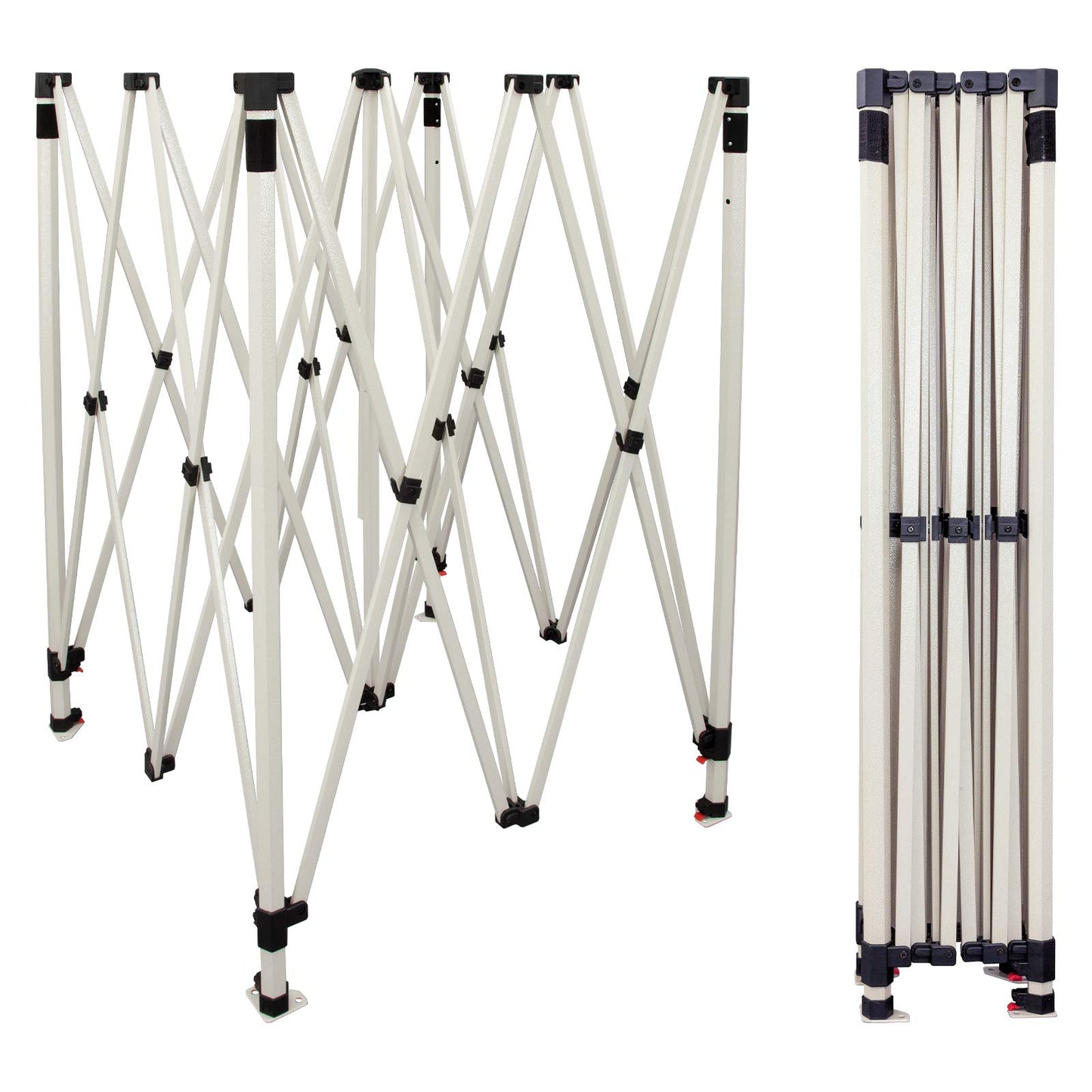 Vispronet Profi Faltpavillon Basic 3x3 m in Grün, Stahl-Scherengitter, 4 Seitenteile - Davon 1 Wand mit Tür & Fenster (weitere Farben & Größen)