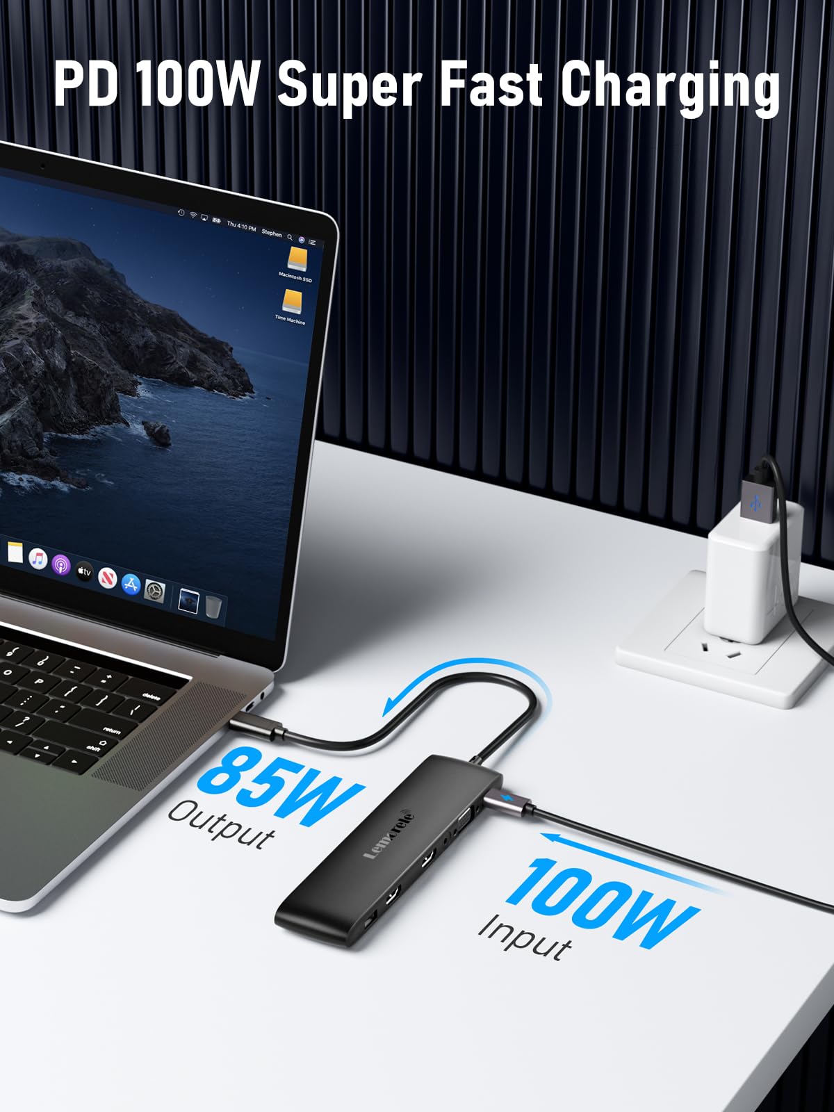 USB C Docking Station mit 10Gbps USB C/A Datenanschluss,Lemorele 12-in-1 Adapter mit Dual 4K HDMI, VGA, 4 USB A 3.1/2.0, USB C 3.1 Hub,100W PD,SD/TF,Audio, für Windows, MacBook, Dell usw