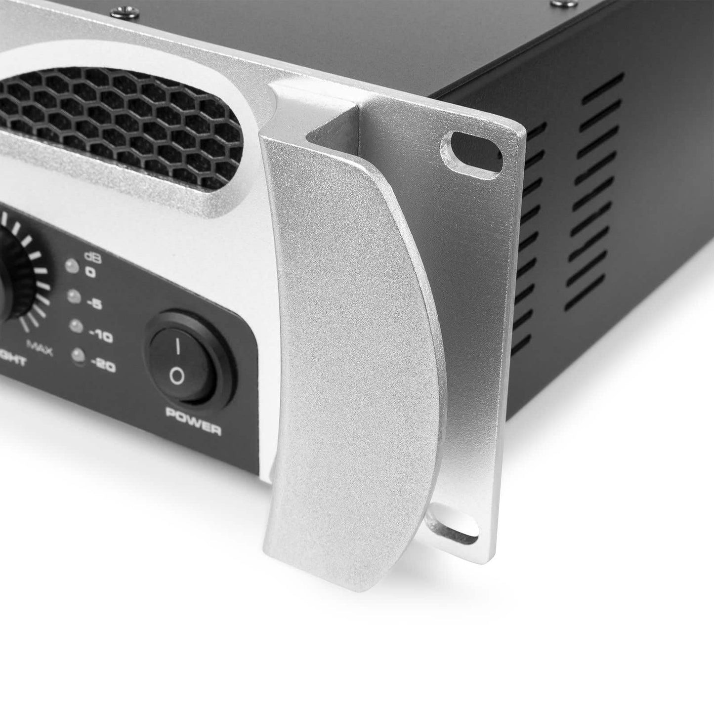 Vonyx VPA1000 PA Verstärker Endstufe 1000 Watt Leistungsverstärker 2x 500 W mit Bluetooth,MP3-Player, USB, SD, 19 Zoll Rack, 2U, RCA Cinch IN, NL2 Out, 6,3mm Klinke IN-OUT, VU-Meter - Schwarzweiß