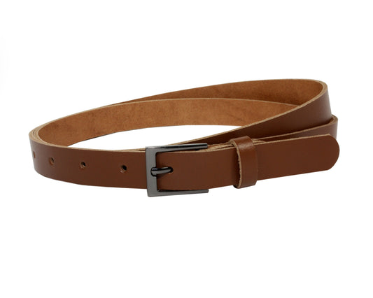 Vascavi Ledergürtel echt Leder, Made in Germany, 2 cm breit und ca. 0.25 cm stark, Gürtel, Hüftgürtel, Jeansgürtel, (90 cm Gesamtlänge 100 cm, Hellbraun)