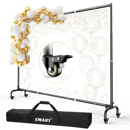 EMART Foto Hintergrund Ständer mit Rädern, 3x2,3m Verstellbarer Fotohintergrund Ständer, Foto Hintergrundsystem für Fotostudio Porträt Produktfotografie Studiofotografie