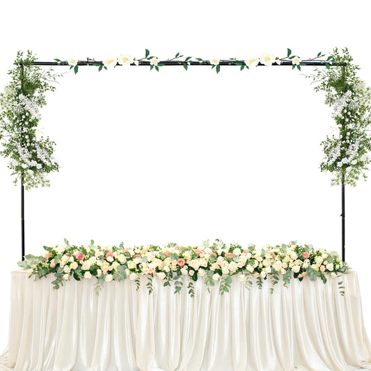 washrobots Verstellbar Tischbogen mit Klemmen 110CM-270CM Länge Tischstange Dekostange Adjustable Metal Over Table Hanging Rod Table Arch With Clamps Schwarz Metall Hochzeit Bogen Party-Dekoration