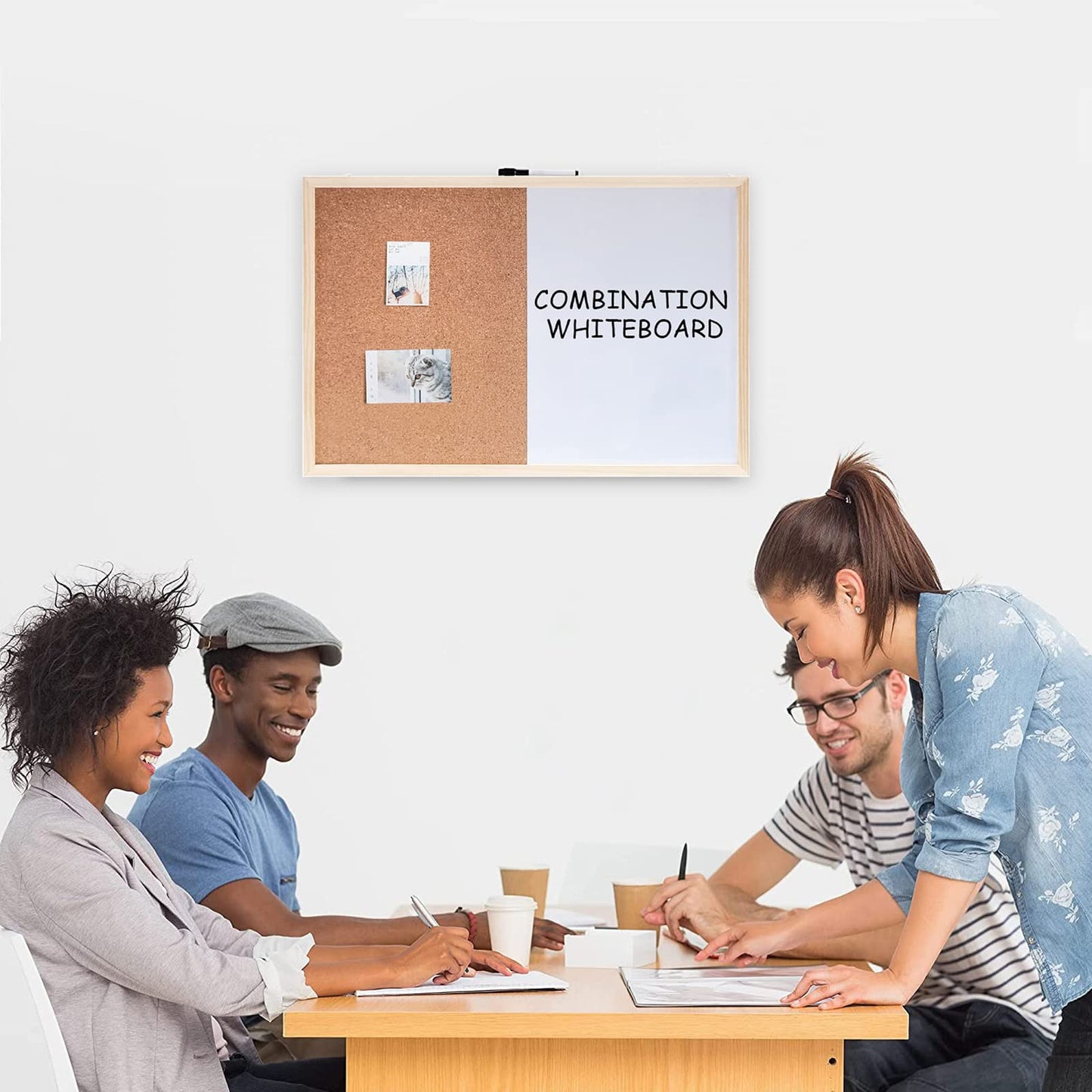 Pinnwand Korktafel, Magnetisches Whiteboard, Kleine, Trocken Abwischbare Pinnwand, 30x40cm Wandtafel, Vision Boards, Memoboard, Pinnwand für Wände, Zuhause, Büro, Wohnheim, Ziel, Remote-Job, 1 Stück