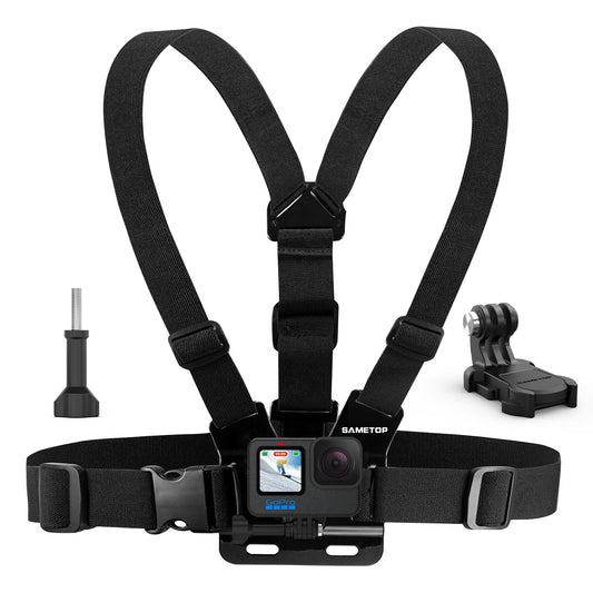 Sametop Brustgurt Chesty Brusthalterung Chest Mount Strap Harness Kompatibel mit GoPro Hero 13 12 11 10 9 8 7 6 5 4 Session Max DJI Osmo Action Kameras