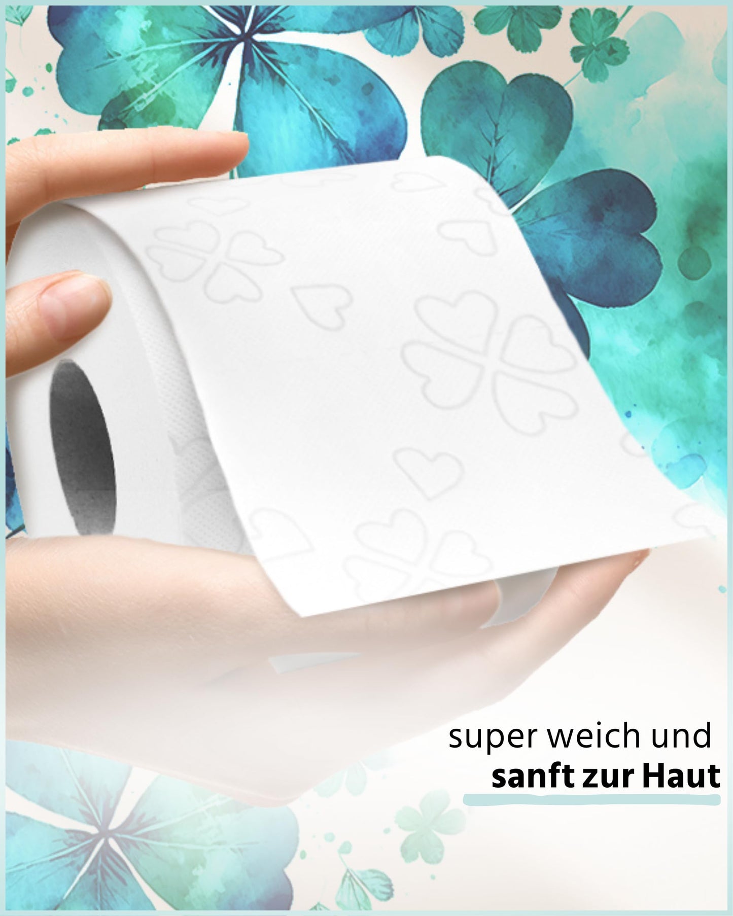Glücksblatt Toilettenpapier KLASSISCH WEISS, 3-lagig, 720 Rollen x 150 Blatt, 100% Zellstoff, weiches Klopapier mit Glücks-Prägung, WC Papier, Palette, Verpackung aus mind. 30% PCR-Anteil