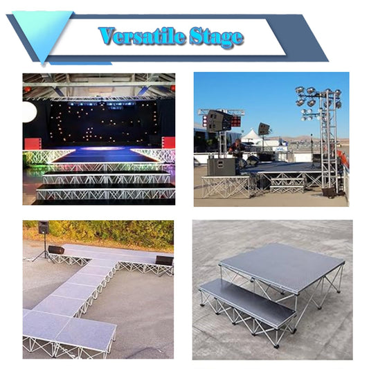 Tragbares Bühnenpodest tragbare Bühne 1,22 M/4 Ft Lange Faltbare Bühnenstufe, Rutschfeste, Tragbare Bühnenstufe Mit Teppichoberfläche/Industriebeschichtung Montierte Modulare Bühnenstufe Für Tanz/Trom
