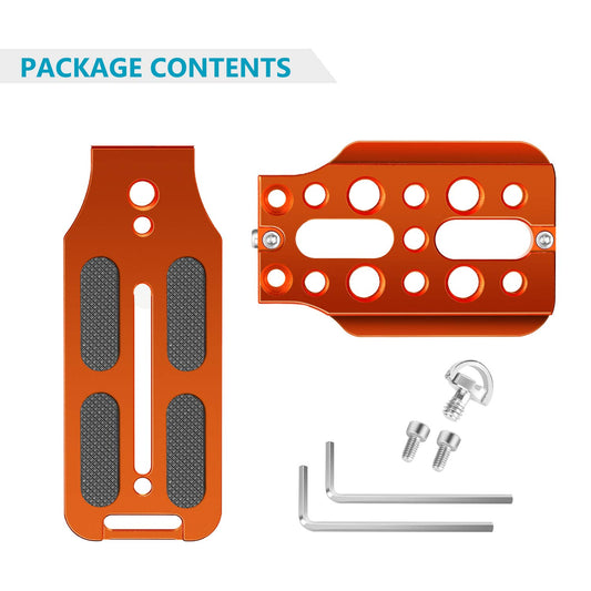 NEEWER L förmige Halterung,vertikale QR Platte,universelle DSLR Kamera,L Halterung mit 1/4" Schraube Arca Basis,kompatibel mit DJI Ronin Zhiyun Weebill Nikon Canon Sony Panasonic DSLR Kamera(Orange)