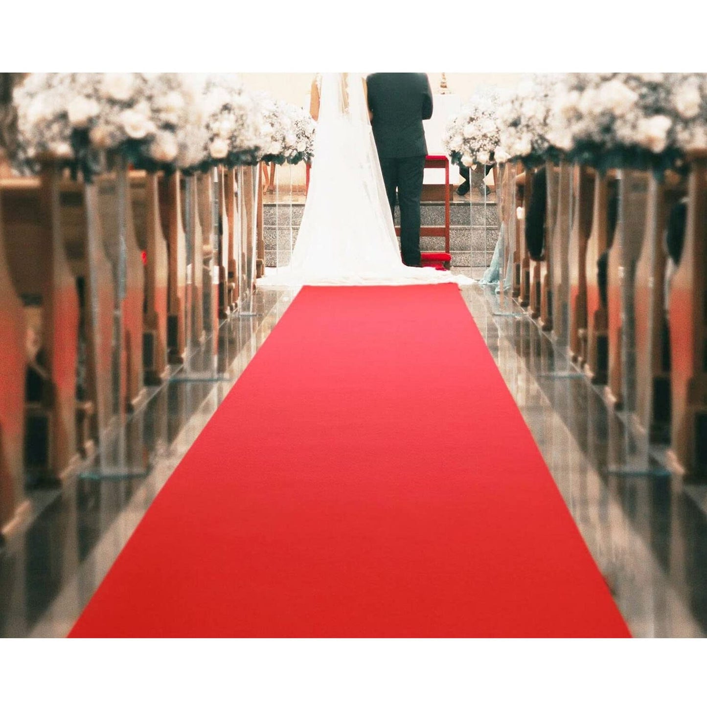 uyoyous Roter VIP-Teppich Hochzeitsteppich 10M Eventteppich Messeteppich 2mm Dicke Empfangsteppich Rot Party Hochzeits Lang Teppich Flur Gangläufer 10 x 1 M (L x B)