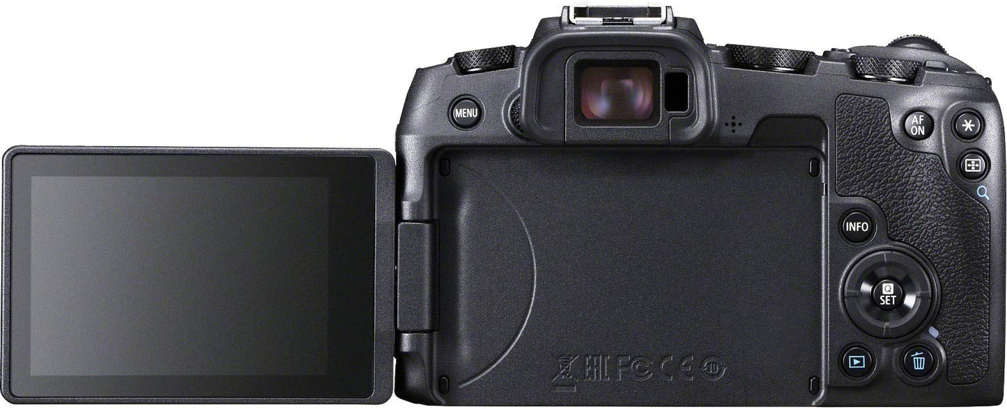 Canon EOS RP Systemkamera - mit Vollformat-Sensor + Adapter EF-EOS R (spiegellos, 26,2 MP, 7,5cm (3 Zoll) Clear View LCD II Display, Digic 8, 4K Video, WLAN, Bluetooth), schwarz