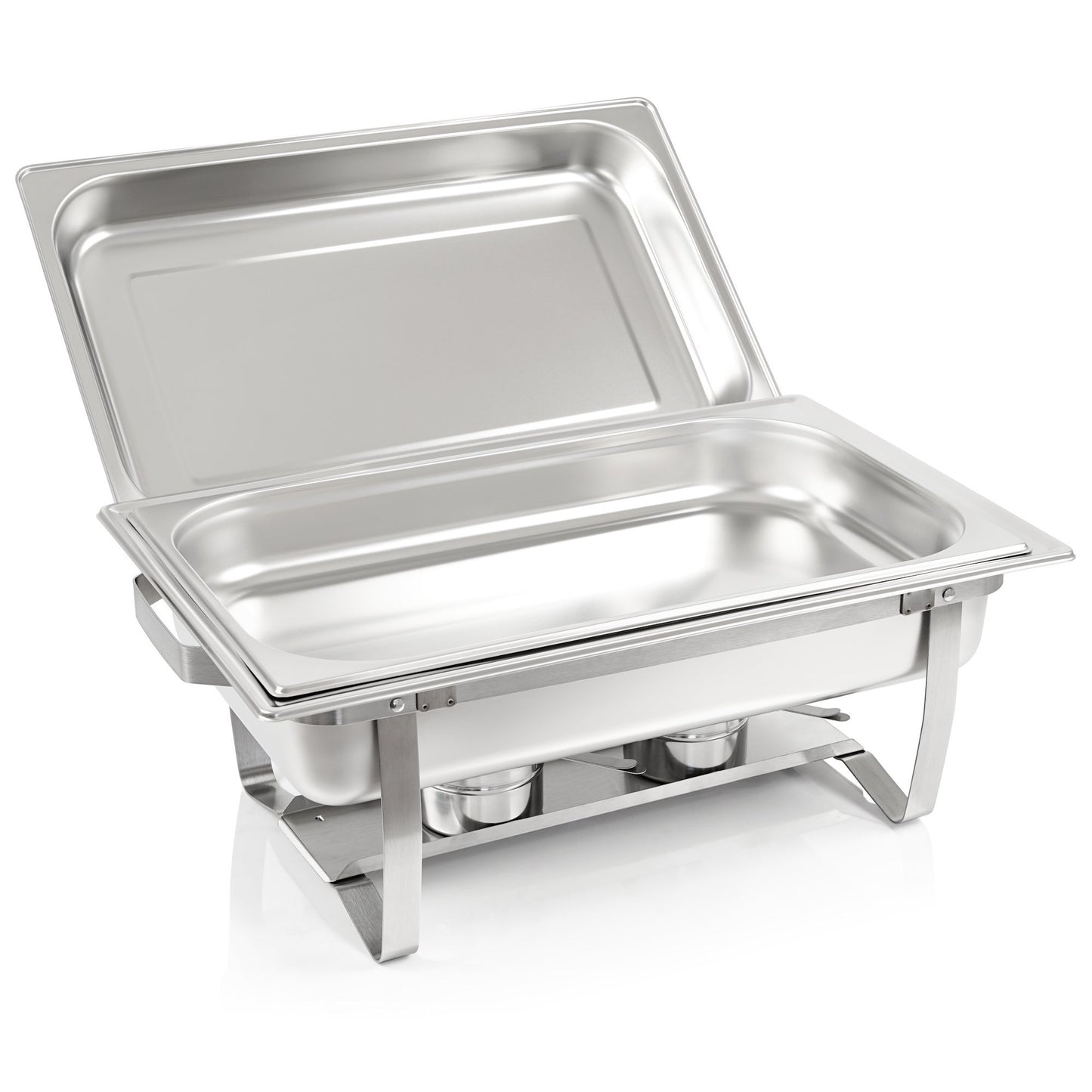 Mahlzeit Chafing Dish Profi Set Montpellier, 3X Edelstahl Warmhaltebehälter, 21-TLG Speisewärmer, Wärmebehälter, Rechaud, Speisenwärmer, für Catering, Buffet und Party