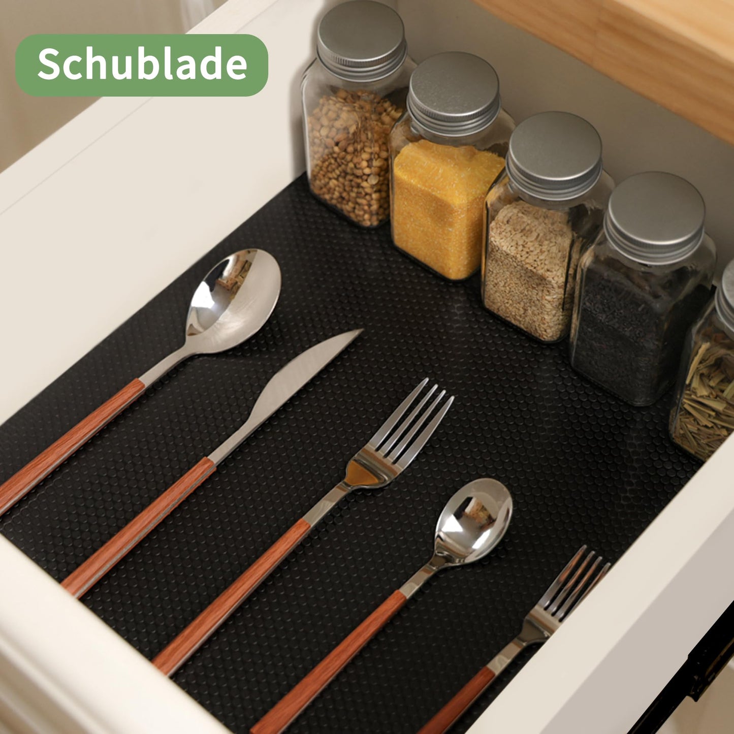 wohomuke Schubladenmatte 55x600cm Matte für schubladen Kühlschrankmatten Für Schubladen Regale Schrank Kühlschrank(Schwarz,55cmx6m)