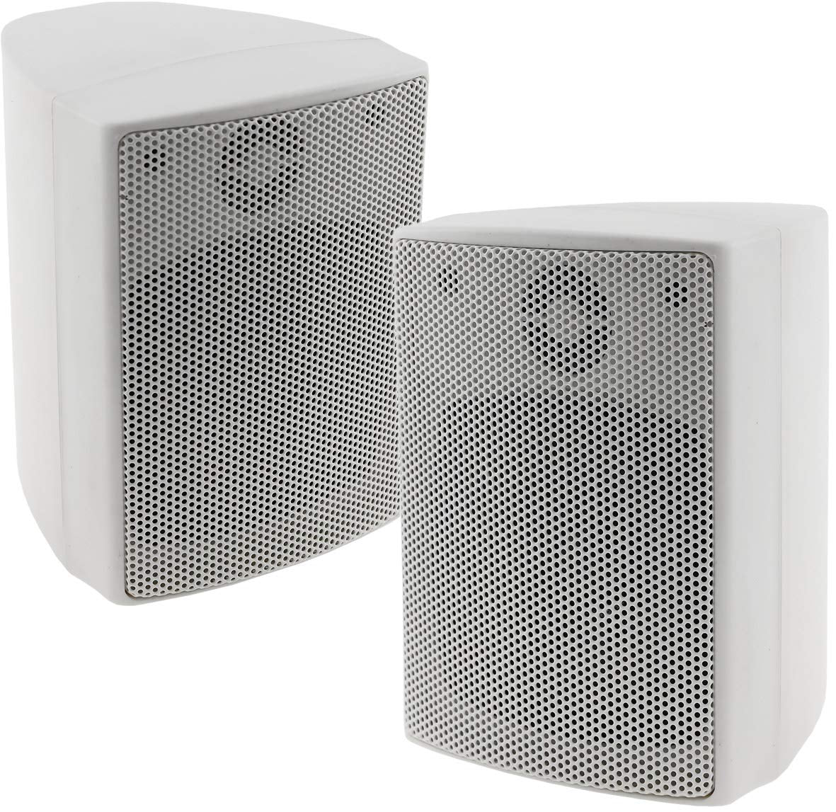 ChiliTec 2-Wege Lautsprecher Weiß Paar Wand-Lautsprecher für HiFi Stereoanlage Heimkino 40Watt 8Ohm