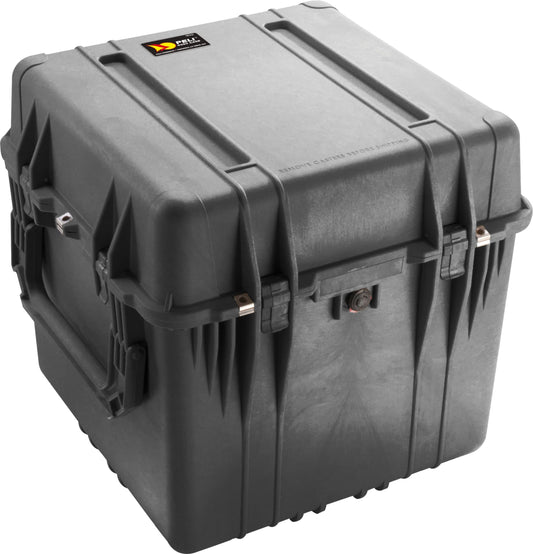 PELI 0350 Tiefer Protektor Kubus mit Extrabreiten Griffen, IP67 Wasserresistent, 131L Volumen, Ohne Schaum, Schwarz