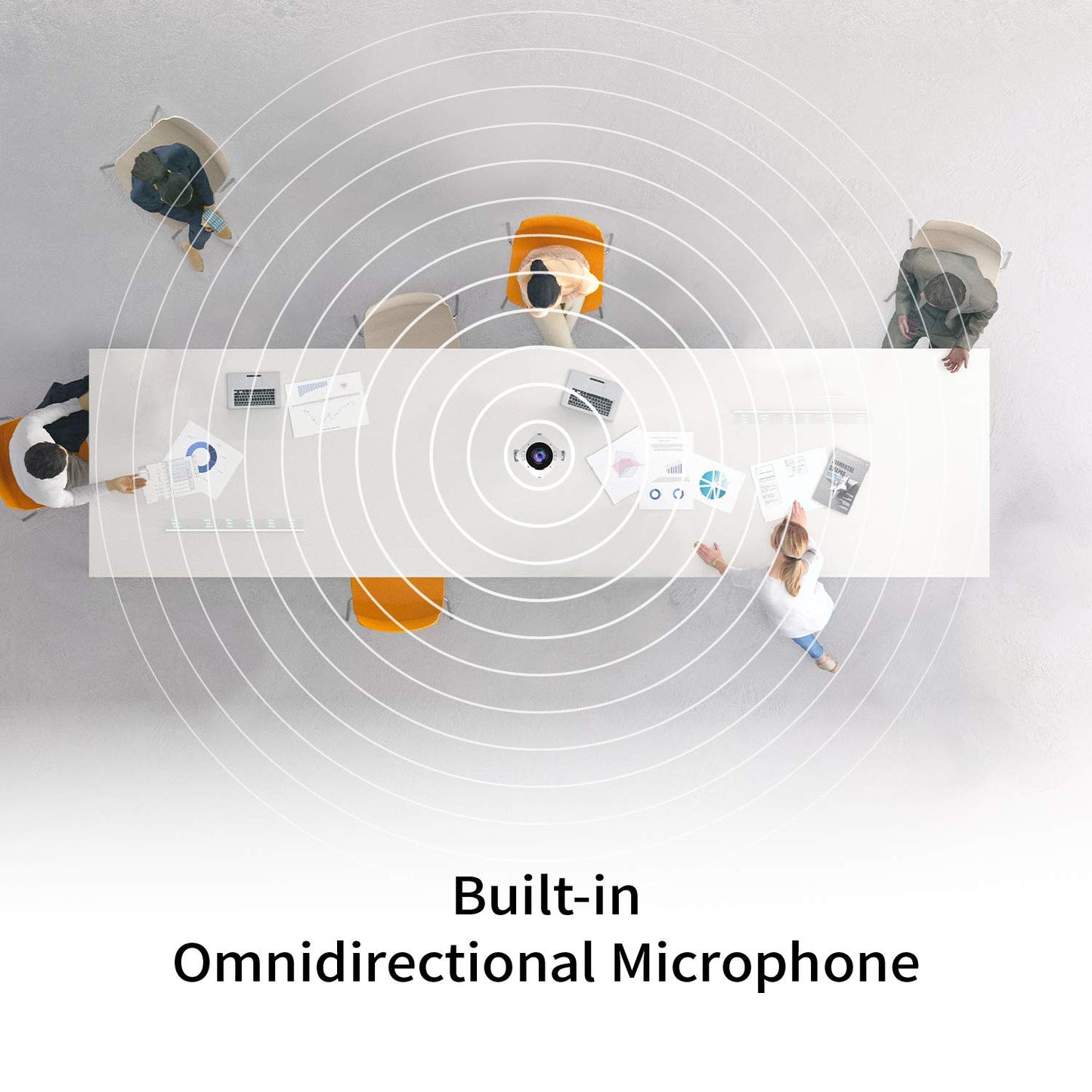 j5create 360 Grad All Around Meeting Webcam - 1080P HD Videokonferenzkamera mit High Fidelity Mikrofon, USB-C | für Videokonferenzen, Online-Unterricht und Zusammenarbeit (JVCU360)