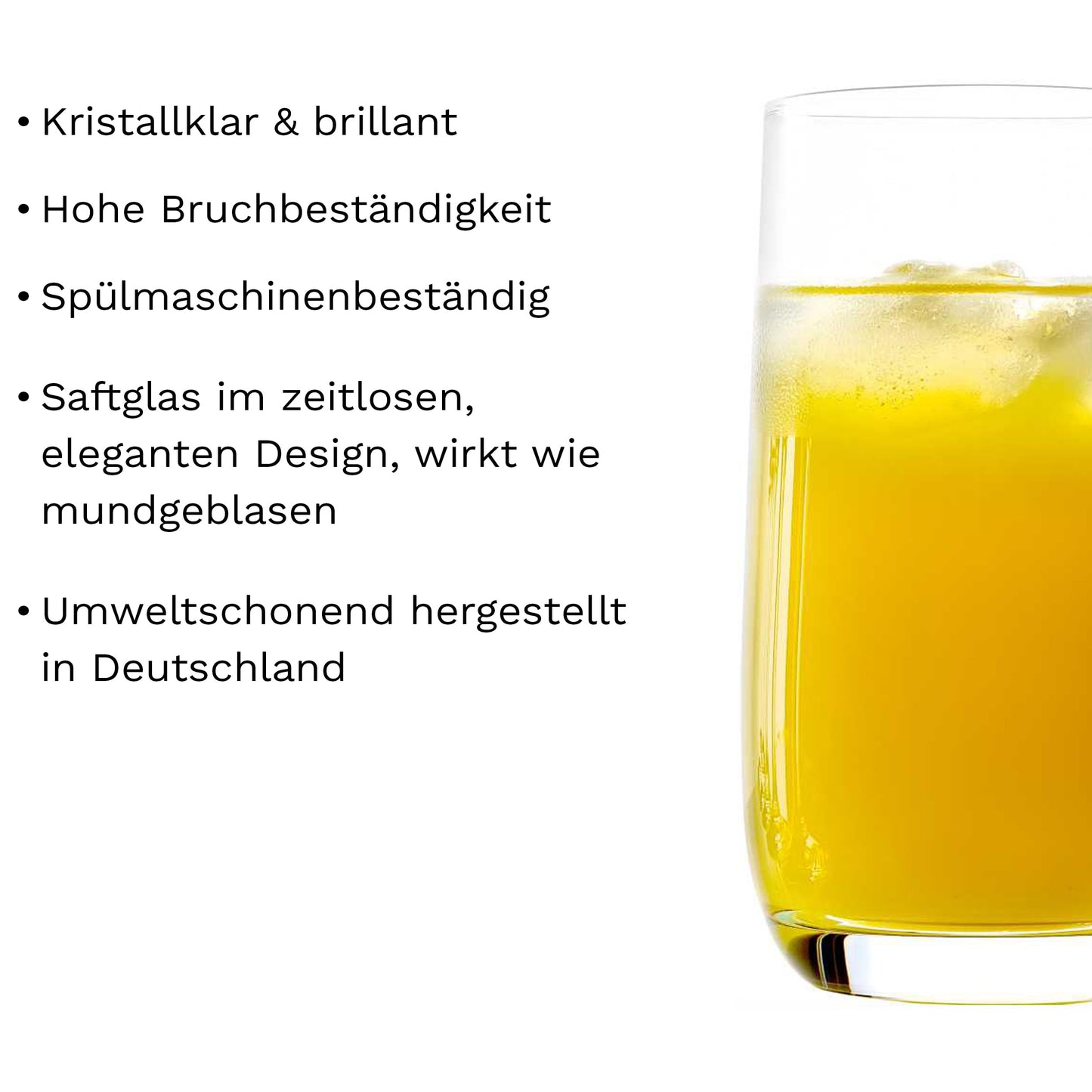 Stölzle Lausitz Saftgläser Weinland 6er-Set 315 ml – Hochwertige Allroundgläser für Saft, Wasser & Cocktails – Schlichte Wassergläser aus Kristallglas – Spülmaschinen- & Stoßfest, made in Germany