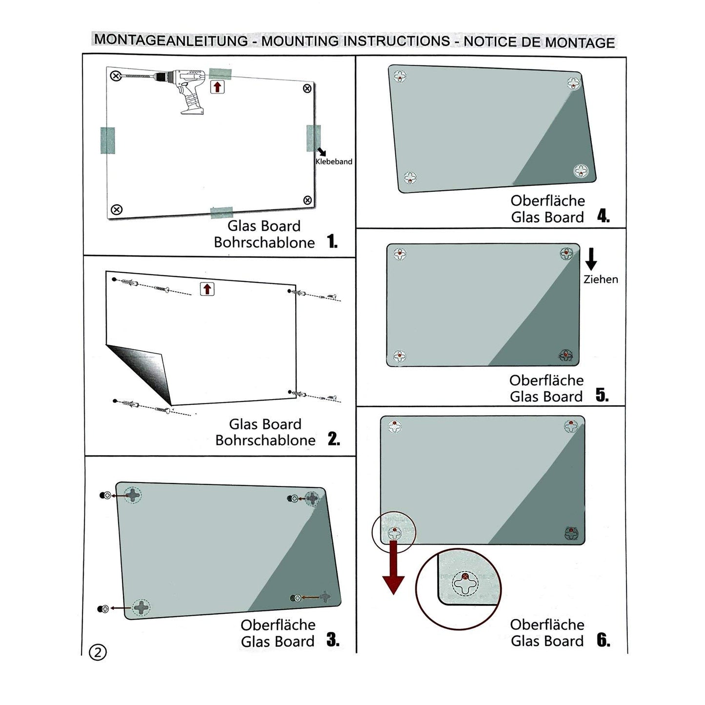 Floordirekt Präsentationsboard - Whiteboard - Magnettafel - Magnetboard lackiert oder Glas - magnetisch & beschreibbar - Schreibtafel Magnetwand Wandtafel (Glasboard Premiumweiß, 45 x 60 cm)