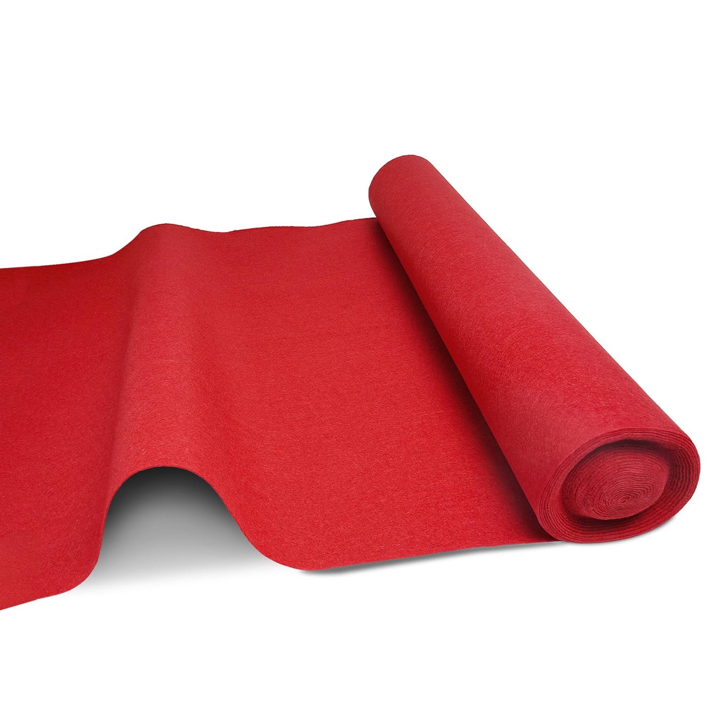 uyoyous Roter VIP-Teppich Hochzeitsteppich 10M Eventteppich Messeteppich 2mm Dicke Empfangsteppich Rot Party Hochzeits Lang Teppich Flur Gangläufer 10 x 1 M (L x B)