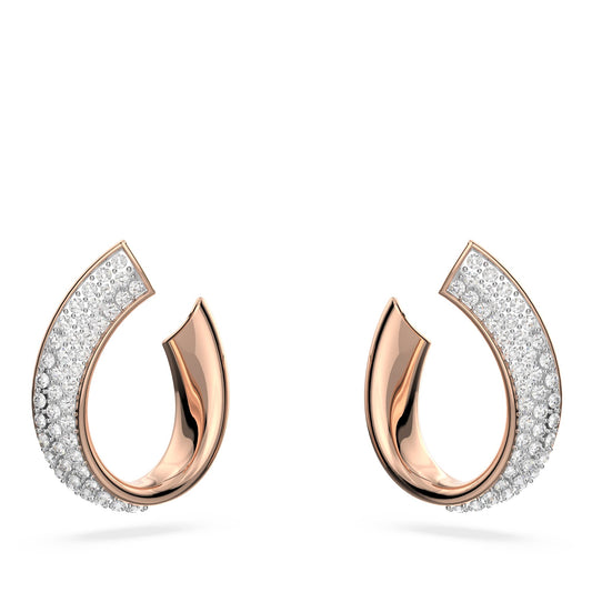 Swarovski Exist Kreolen, Rosé Vergoldete Ohrringe mit Rosafarbenen Swarovski Kristallen