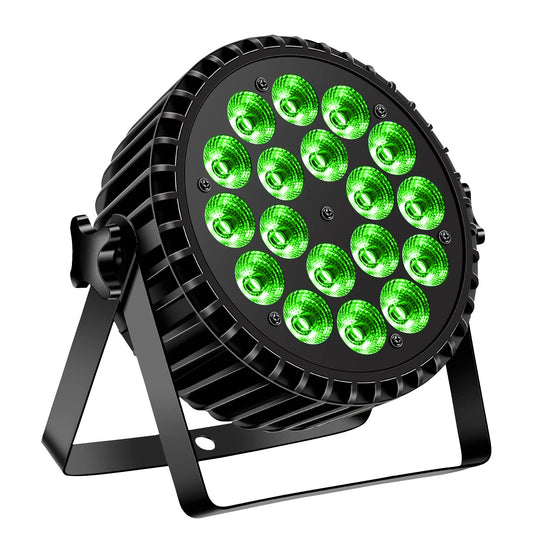 DELIBANG LED Par Scheinwerfer 200W 18 LED Bühnenlicht Strahler Discolicht Partylicht,8CH Par LED Licht RGBW DMX Strobe Sound Aktiv Modus Beleuchtung DJ Lichteffekt für Show Bar KTV Party Halloween