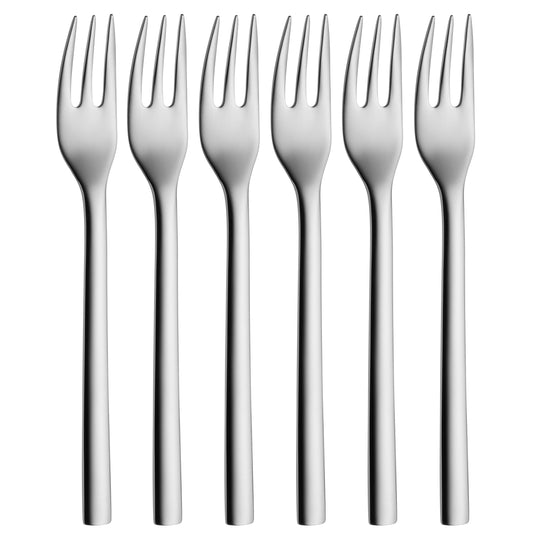 WMF Nuova Kuchengabel Set 6-teilig, 16 cm, Cromargan Edelstahl poliert, glänzend, spülmaschinengeeignet