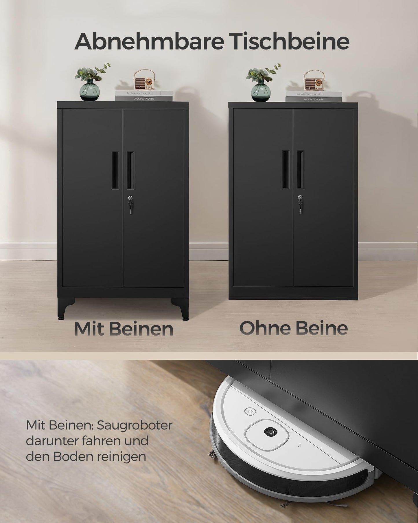 SONGMICS Aktenschrank Stahl, 40 x 60 x 90 cm Aufbewahrungsschrank mit Verstellbaren Regalen und Metallschloss, Für Büro und Zuhause