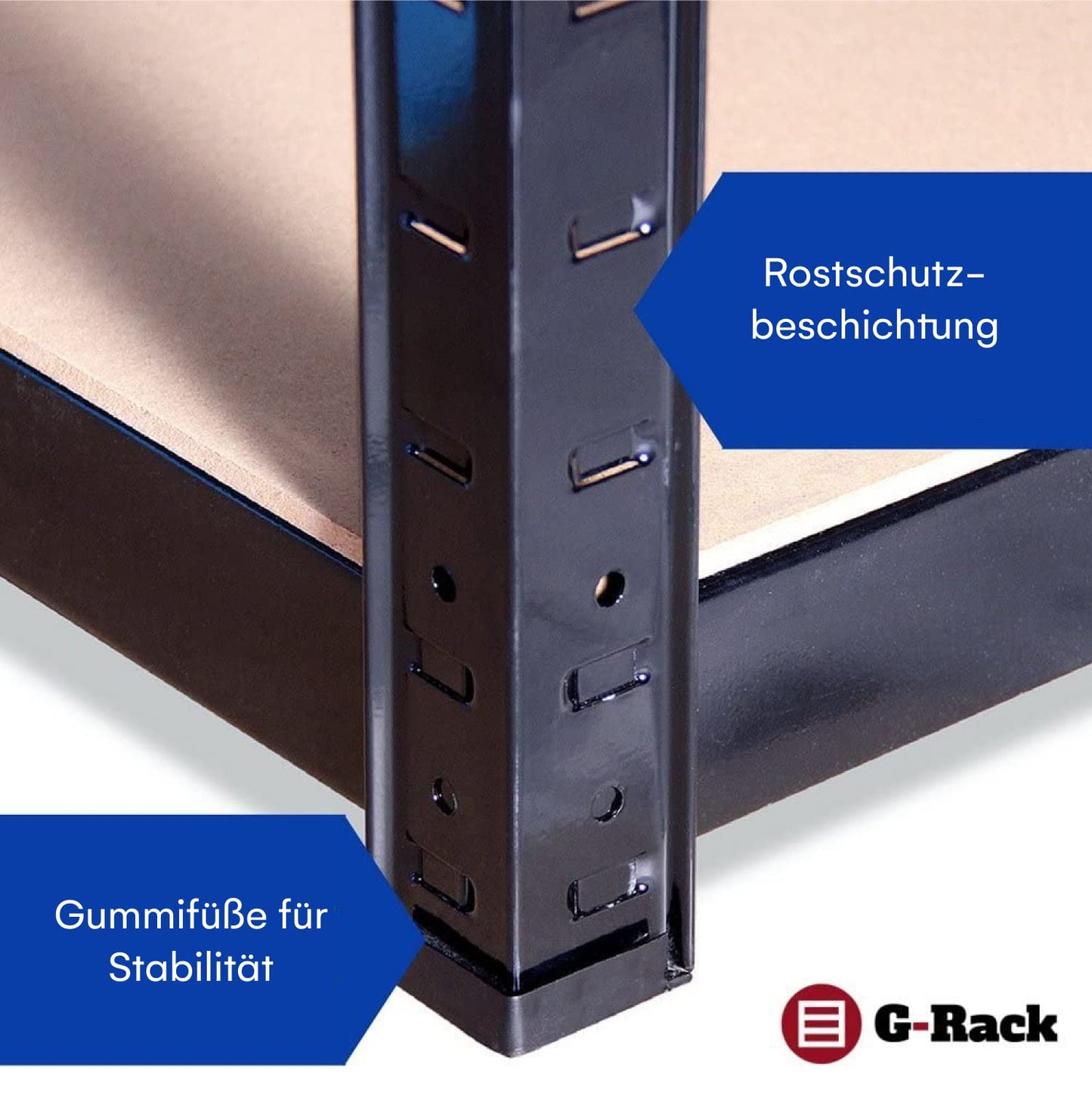 G-Rack Garagenregal | 2 schwarzes 5 Etagen Regal, 875KG Kapazität, 175KG pro Regalbrett | 5 Jahre Garantie | 180x90x30 cm