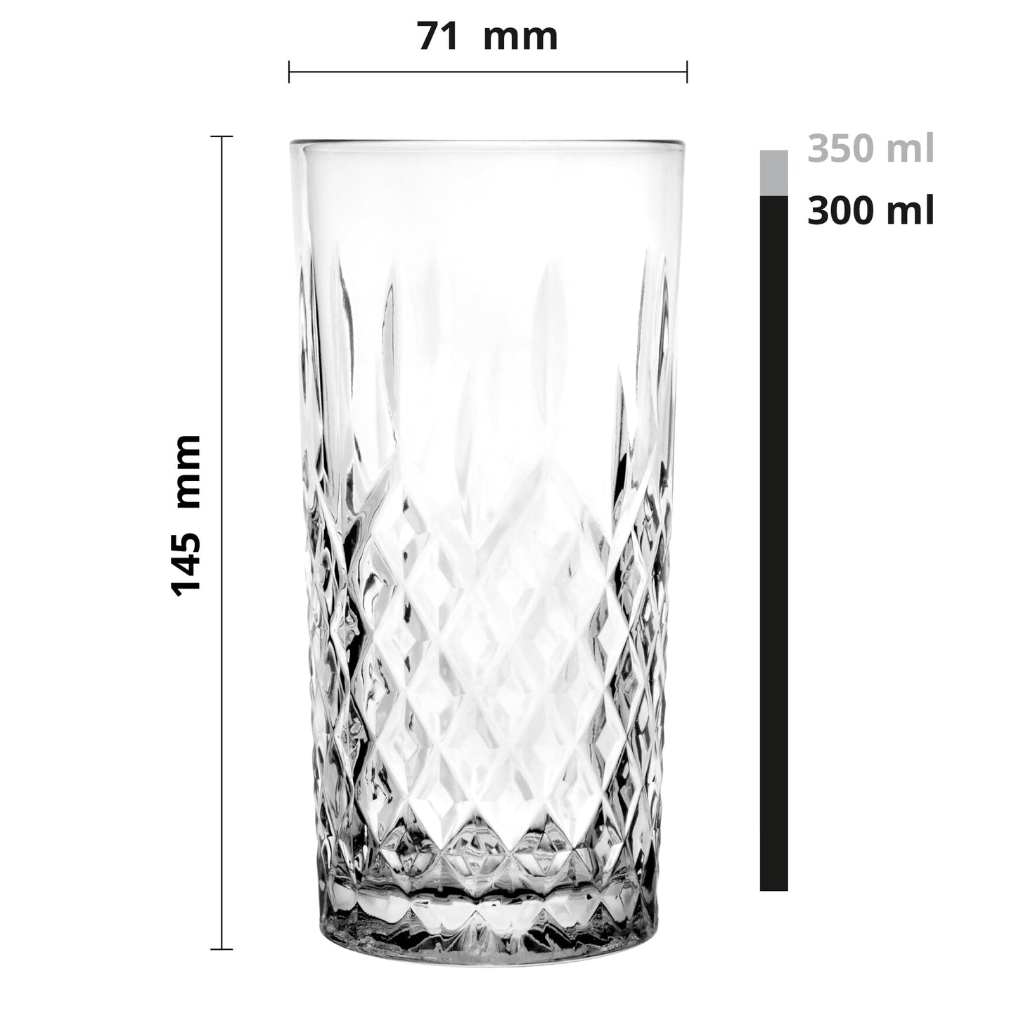 Glasmark Krosno Wassergläser Gläser Trinkgläser Set Longdrink Cocktail Gin Wasser Longdrinkgläser Cocktailgläser, Spülmaschinenfest Transparent Mit Kristall Effekt 6 x 300ml