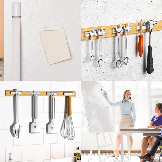 Gvolatee 8 Stück Neodym Magnete Extra Stark 30 Kg Kraft 60 x 13.5 x5 mm, Multifunktions Rechteckmagnete, Senkkopf Viereckig Ziegel Topfmagnet mit Schrauben für Whiteboard, Kühlschrank, Magnettafel