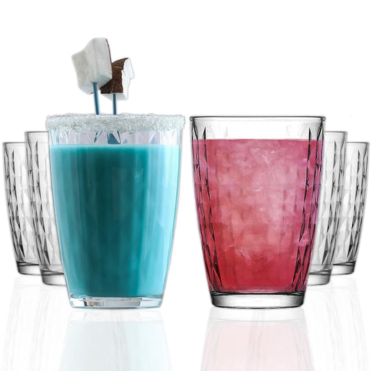 LAV Wassergläser Modern 6er Set, 415ml 100% BLEI FREI Trinkglas, wasserglas Spülmaschinenfest, Saftgläser, Water Glasses, Drinking Glasses, trinkgläser, Wasser Gläser