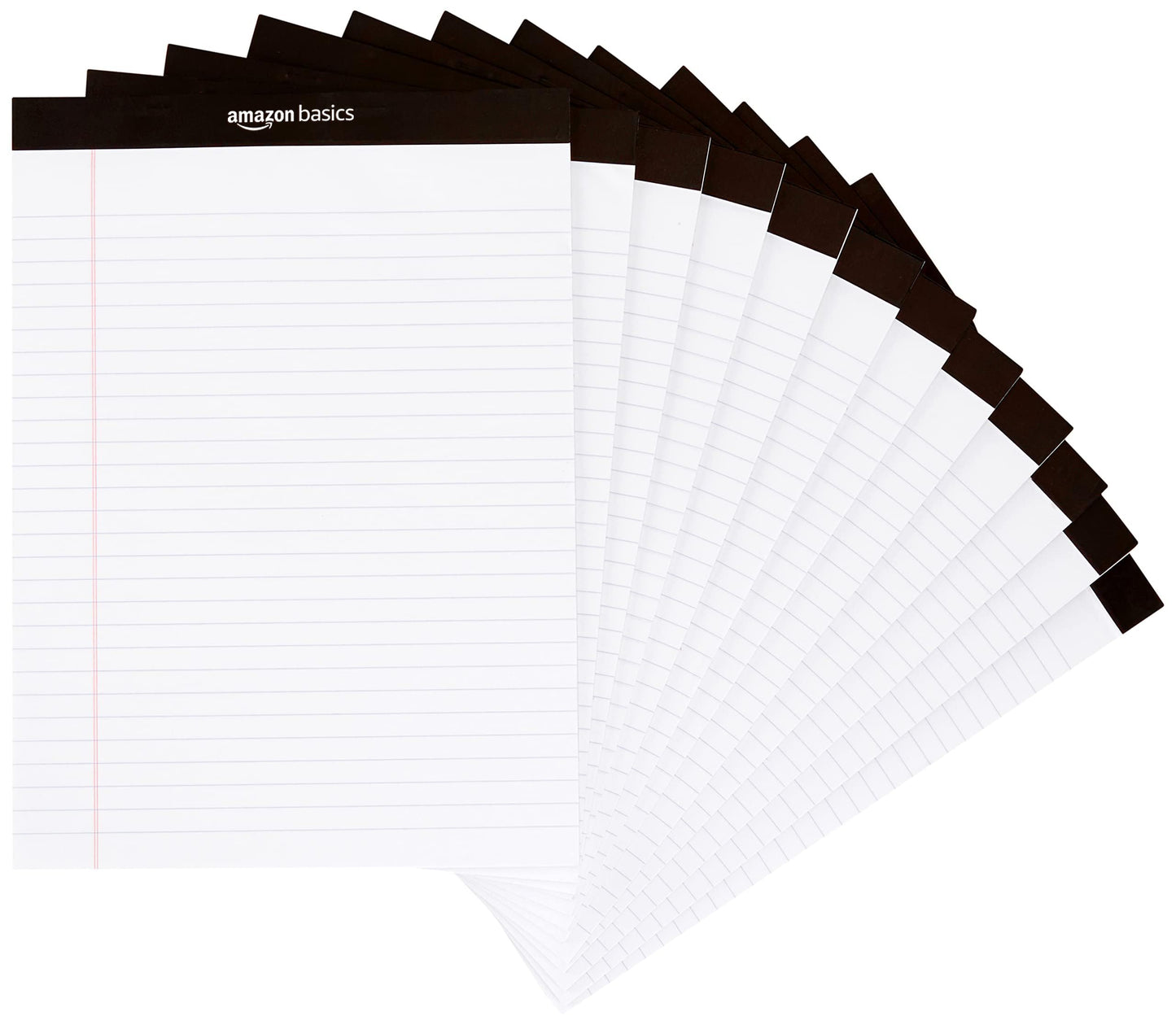 Amazon Basics Notizblöcke, liniert, 21.6 x 29.8 cm (Packung mit 12 Stück),50 Blatt pro Block, Letter, Weiß