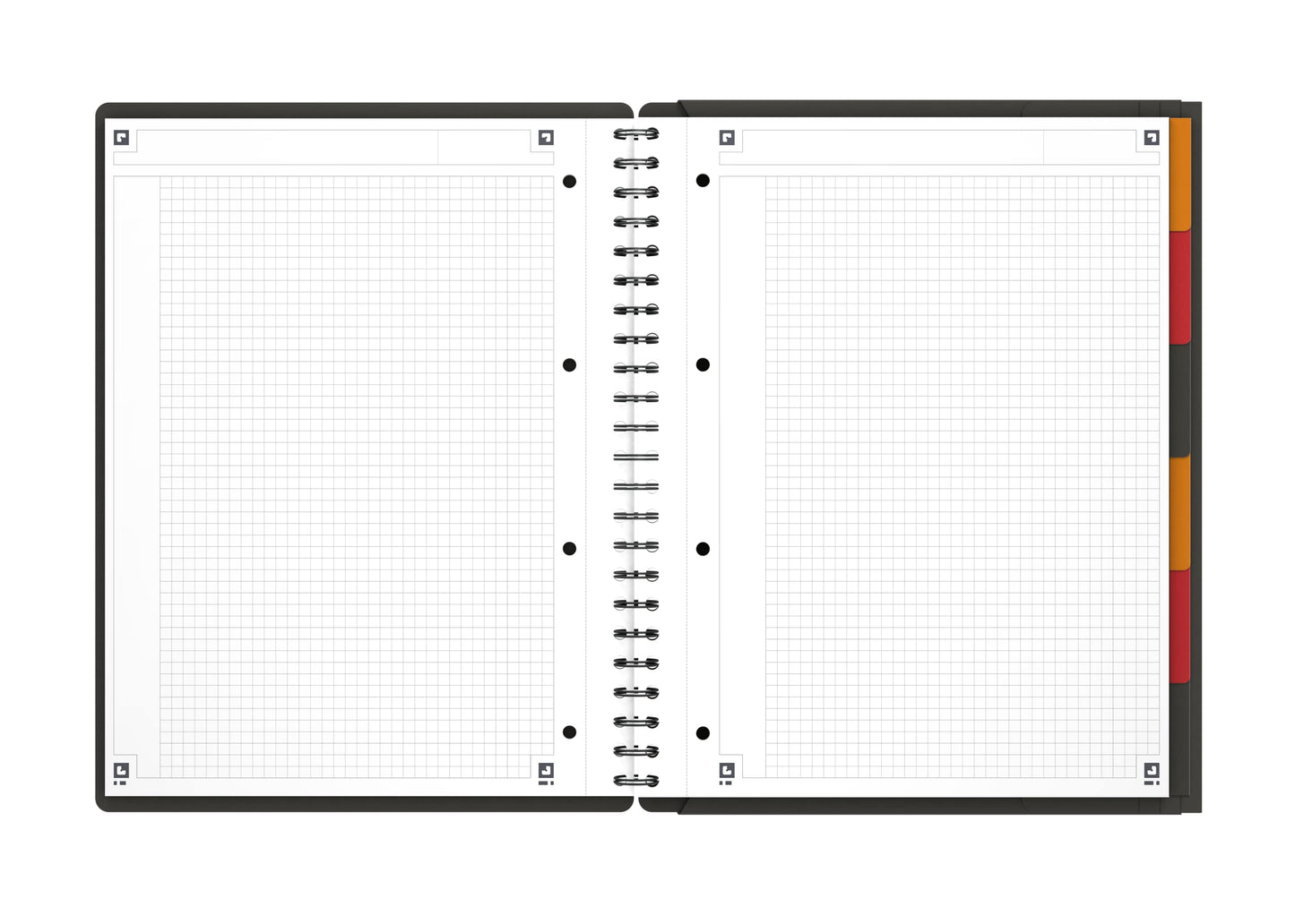 Oxford Organiserbook International A4, kariert, 160 Seiten, Gummizugmappe mit 6 festen Registern