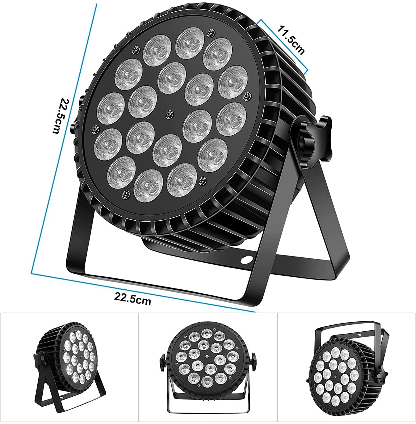 DELIBANG LED Par Scheinwerfer 200W 18 LED Bühnenlicht Strahler Discolicht Partylicht,8CH Par LED Licht RGBW DMX Strobe Sound Aktiv Modus Beleuchtung DJ Lichteffekt für Show Bar KTV Party Halloween