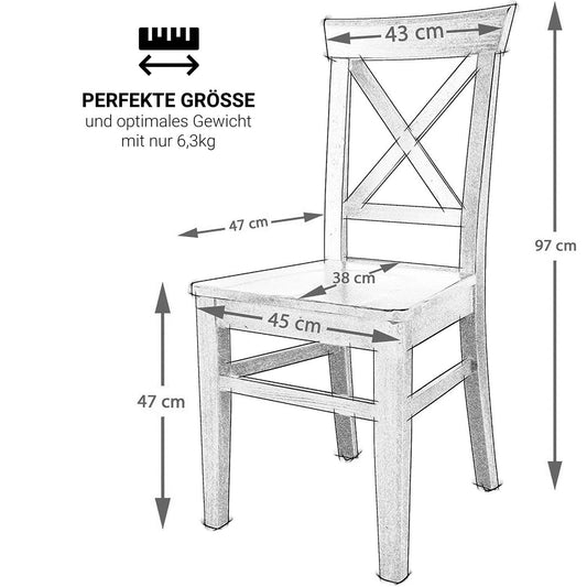 Staboos CH24 Esszimmerstuhle 6er Set Holz Stuhl bis 150 kg - Fertig montiert - Küchenstuhl 100% Massive Kernbuche Holzstuhl (Nussbaum)