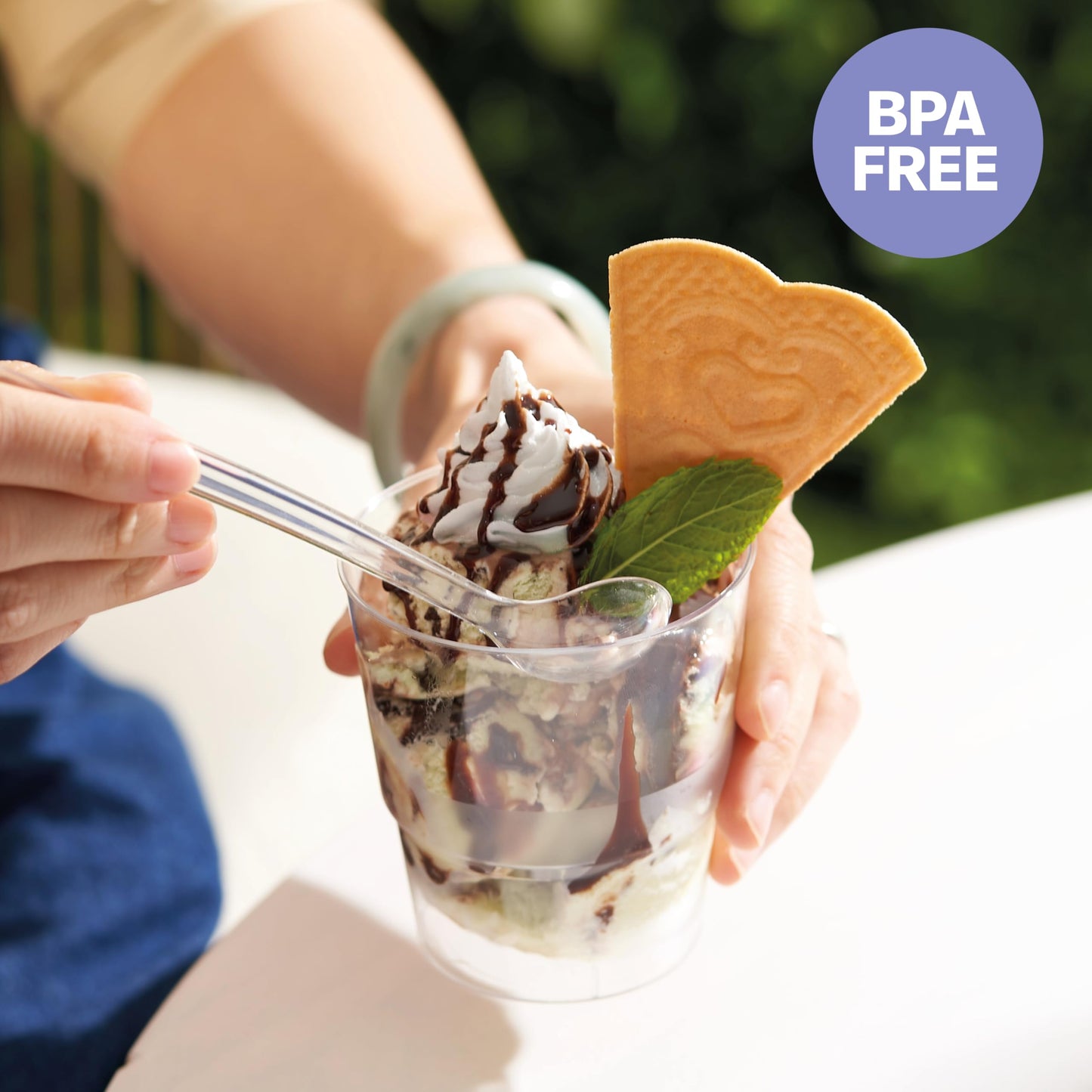 MATANA 72 Hartplastik Dessertschalen für Partys, Buffets (Rund, 225ml) - Plastikbecher, Dessertgläser, Dessertbecher für Nachtisch, Pudding, Mousse, Tiramisu - Stabil & Mehrweg