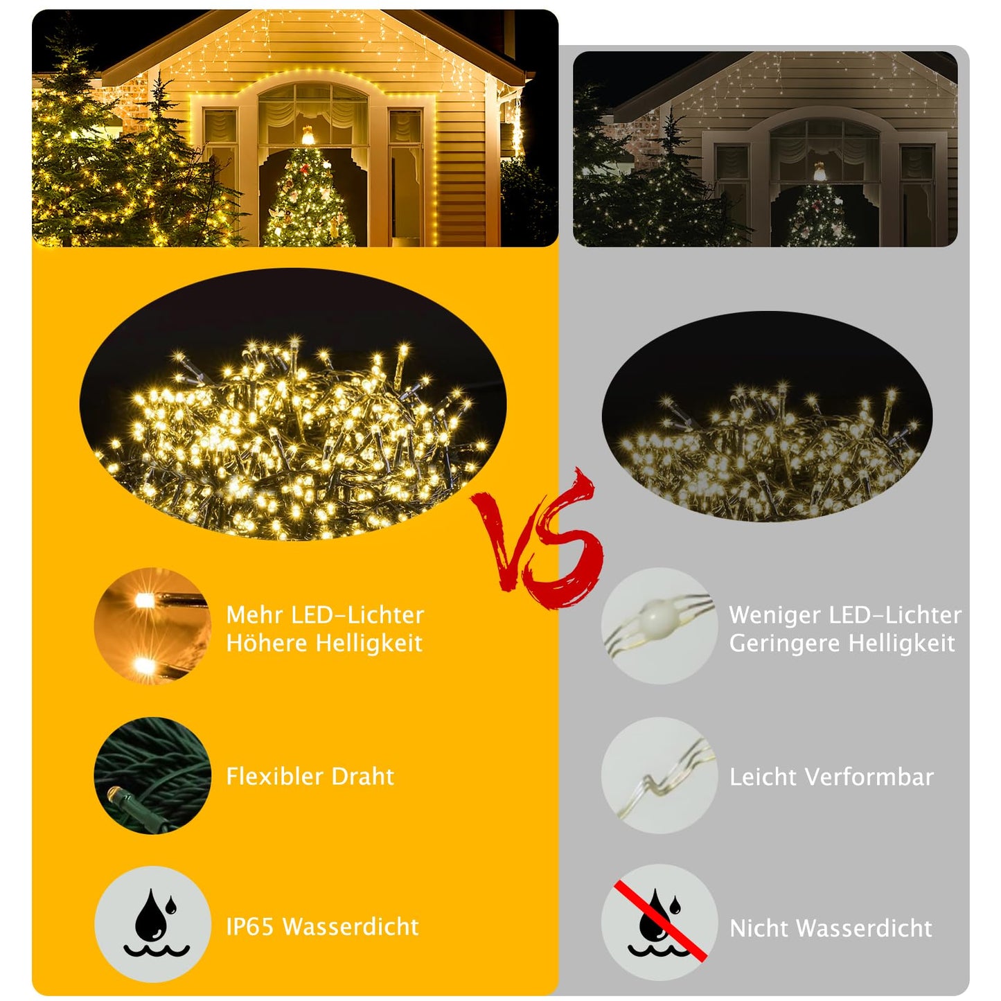 Zewool Lichterkette Außen 120m 1000er LEDs Dimmbar mit Fernbedienung und Timer, 8 Modi IP65 Wasserdicht Lichterketten für Garten Hochzeit Party (Warmweiß)