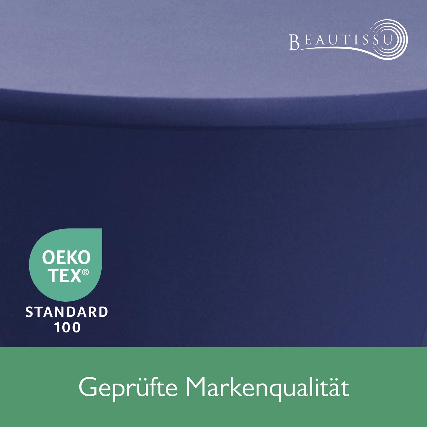 Beautissu Stretch Stehtisch Hussen 80cm Blau – Waschbar Bügelfrei Stehtisch Hussen für Stehtische Stehtischhussen rutschfest Verstärkung Fußbereich Tischhusse Tischdecke Stehtisch Rund – Stella