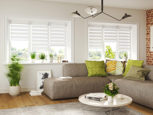 Doppelrollo Klemmfix ohne Bohren 70cm x 130cm Weiß Duo Rollo Klemmrollo Sonnenschutzrollo Fensterrollo für Fenster & Türen Zebrarollo Seitenzugrollo