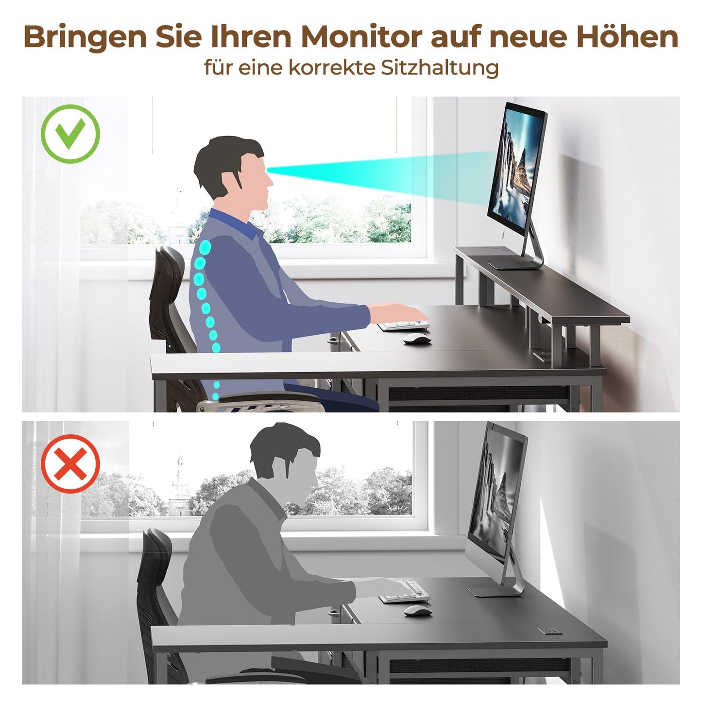 Rolanstar Schreibtisch L Form mit Schubladen, reversibler Gaming Tisch mit Steckdose, LED & Monitorständer 163 cm Computertisch für Büro Arbeitszimmer Schlafzimmer