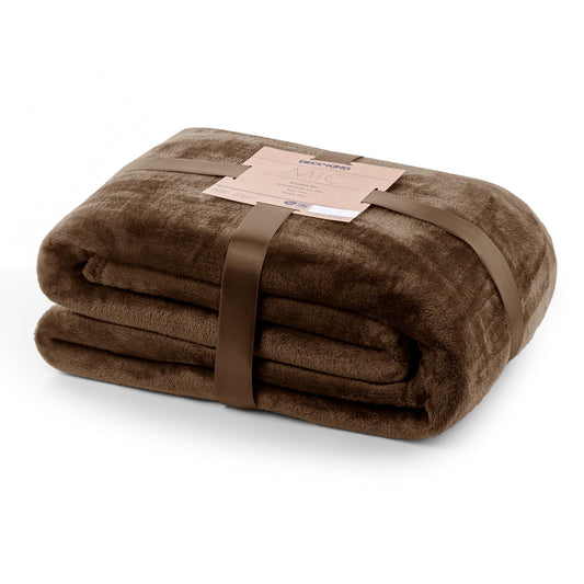 DecoKing Kuscheldecke 70x150 cm braun Decke Microfaser Tagesdecke Fleece weich sanft kuschelig Schoko Brown Chocolate Mic